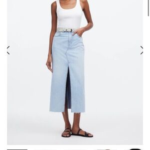 Madewell Denim Midi Skirt w/ split